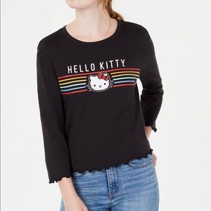 Love Tribe Junior’s Hello Kitty Lettuce-Edge shirt